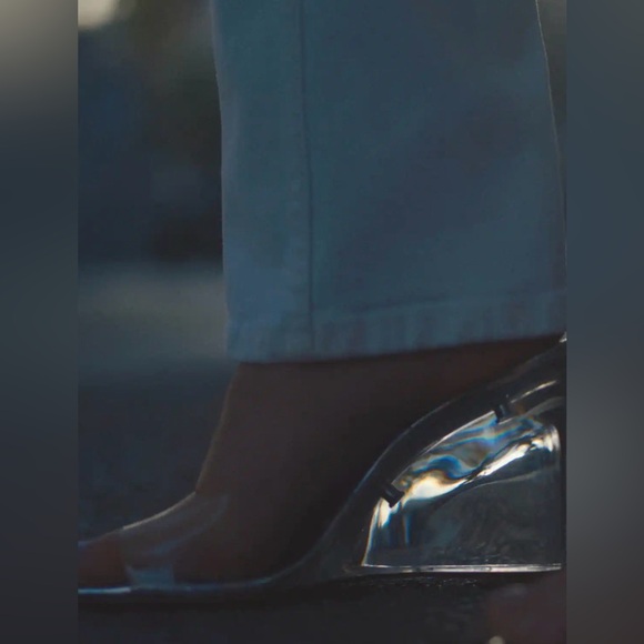 MANGO TRANSPARENT VINYL WEDGE SANDALS - Picture 6 of 8